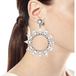 NWT Kenneth Jay Lane Crystal Open Circle Earrings